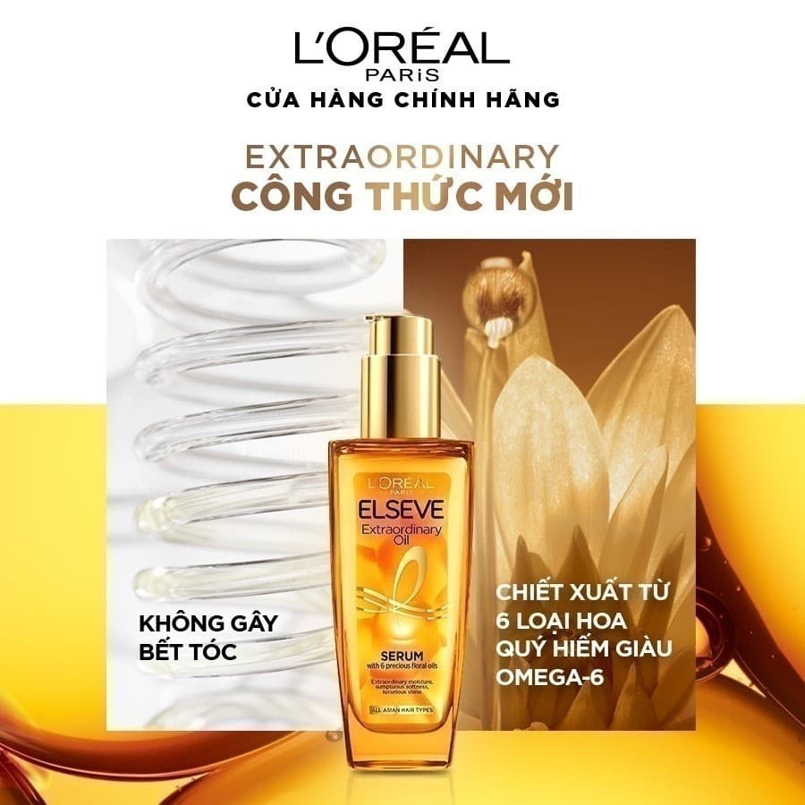 Dầu dưỡng tóc chiết xuất tinh dầu hoa tự nhiên L'Oreal Paris Elseve Extraordinary Oil Ultra Nourishing 100ml 3